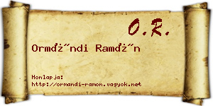 Ormándi Ramón névjegykártya